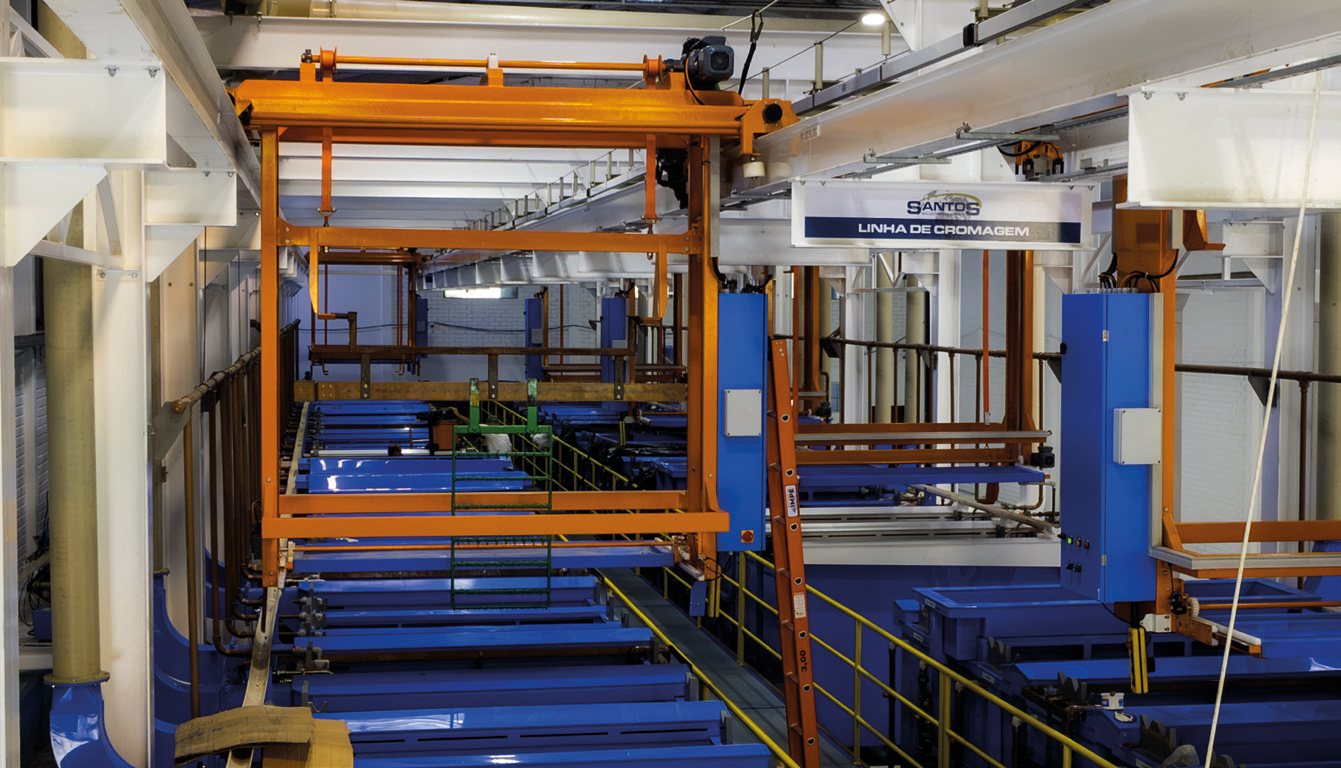 Hoist over the plating tanks